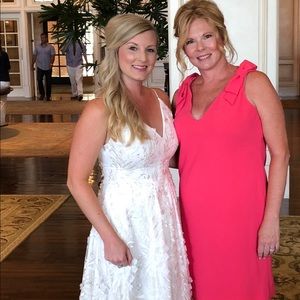 Calvin Klein Embroidered V-back Gown